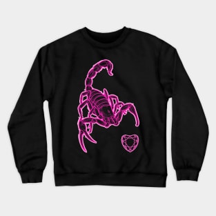 Pink scorpion and diamond heart Crewneck Sweatshirt